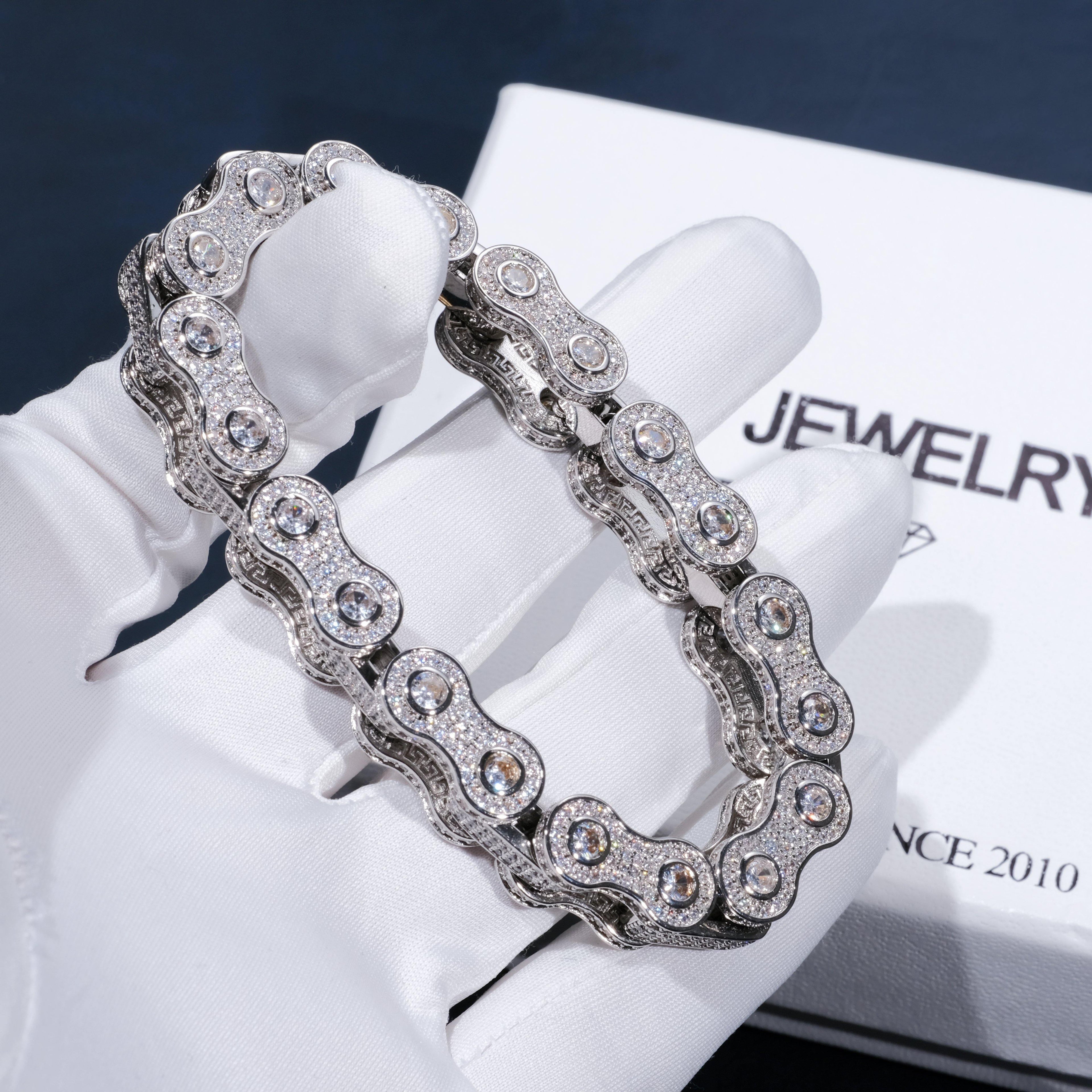 BIKE CHAIN LINK ICED HIP HOP BRACELET