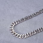 13mm 18K WhiteGold-Plated Blue Iced Cuban Chain