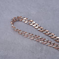 13mm 18K WhiteGold-Plated Pink Iced Cuban Chain