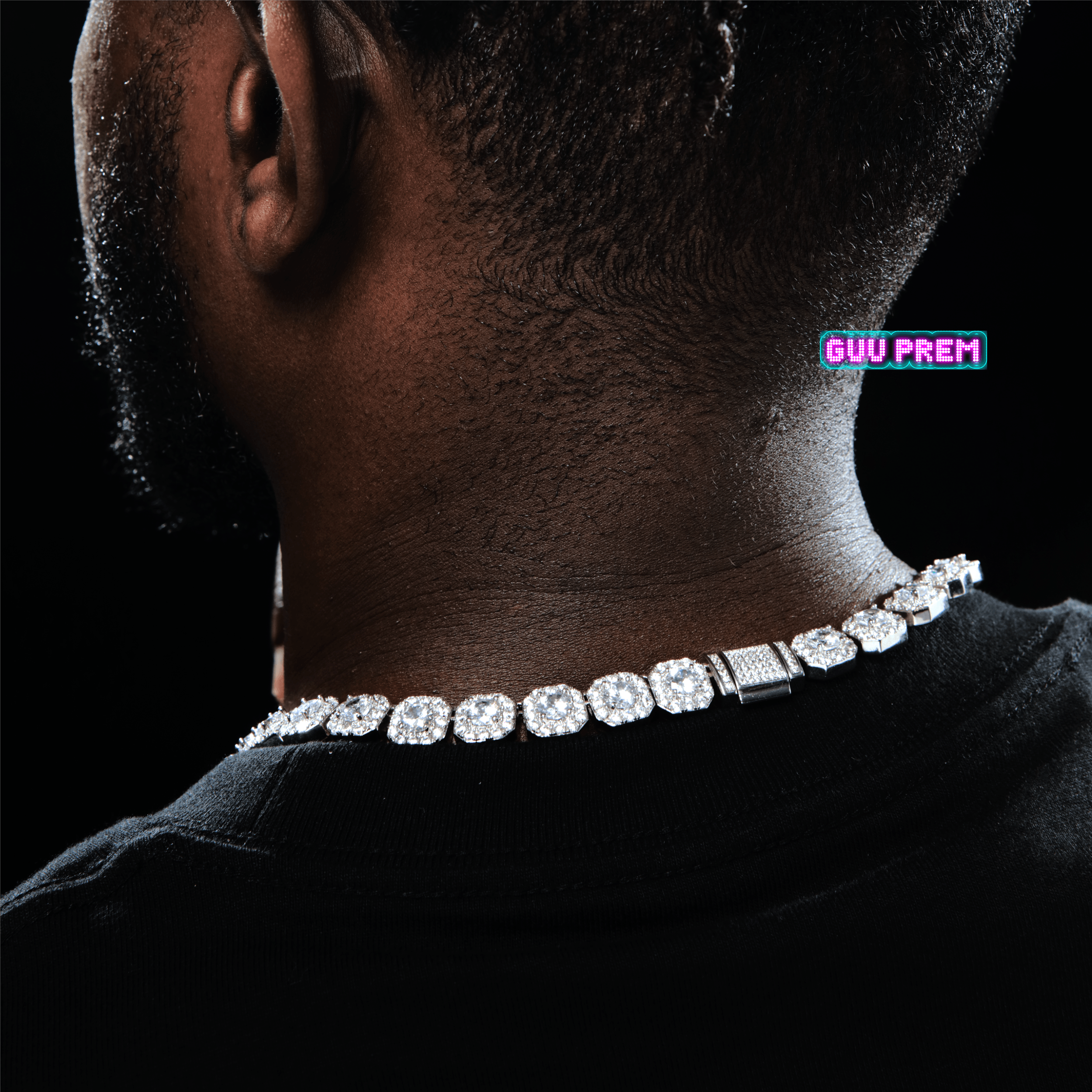 Clustered Tennis Chain in White Gold
