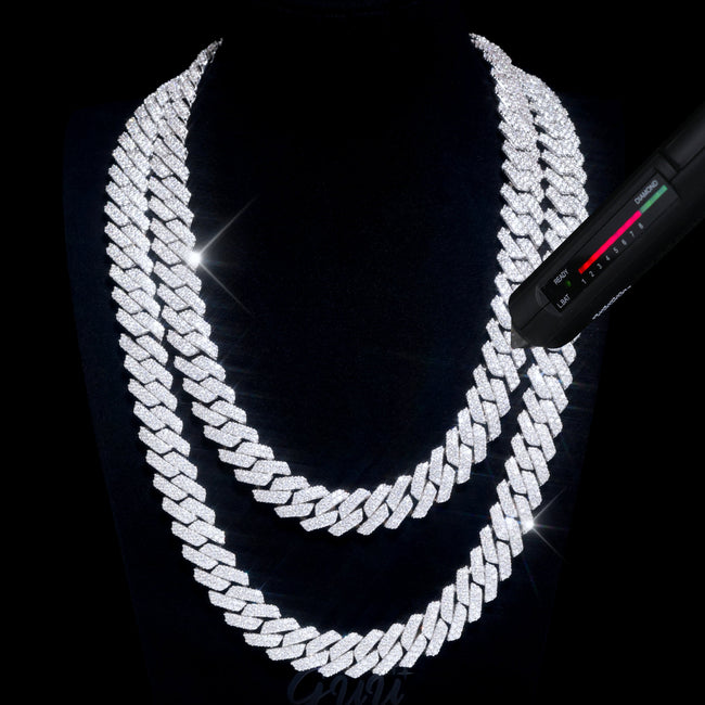 VVS Moissanite 14MM Prong Cuban Link Chain Hover Image