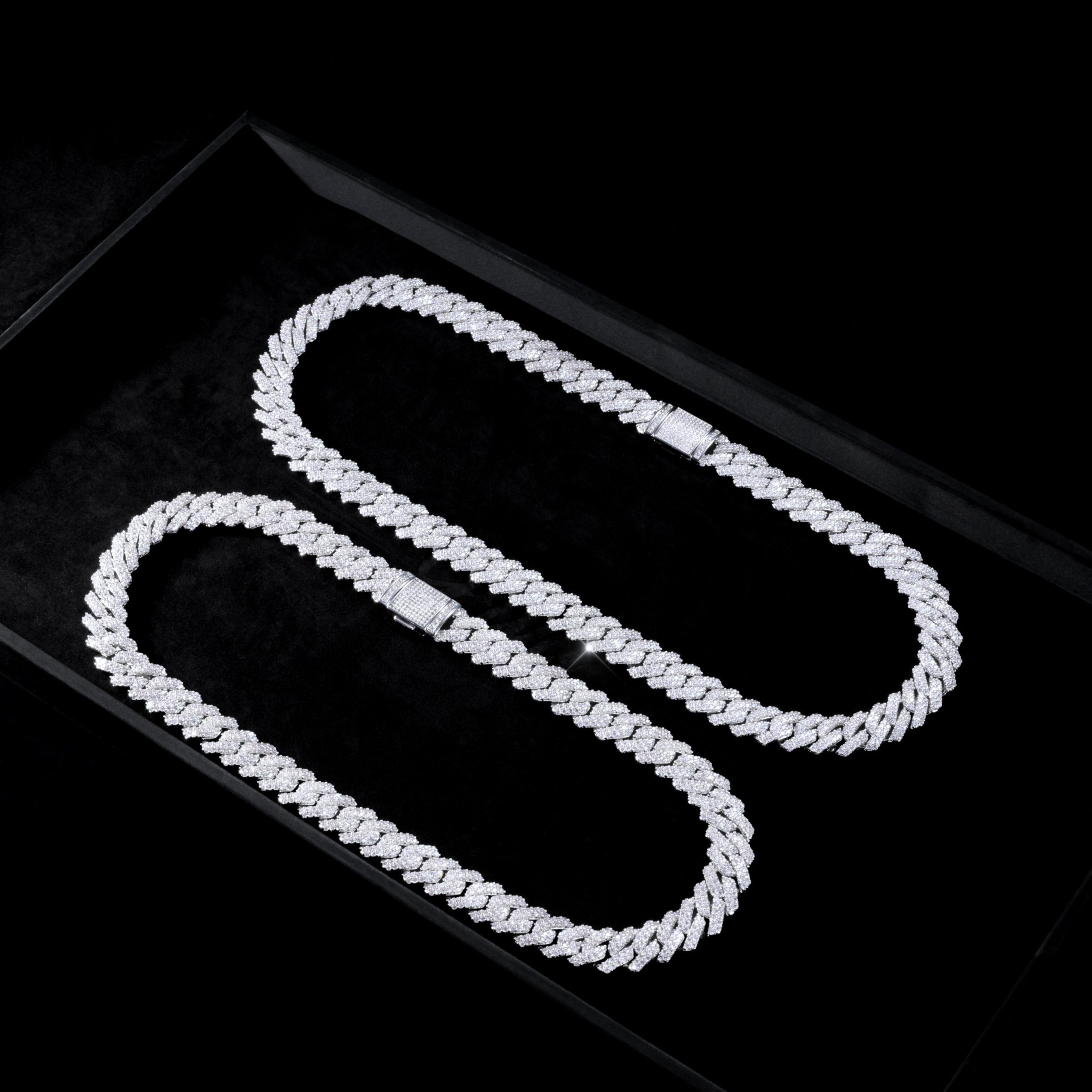 VVS Moissanite 14MM Prong Cuban Link Chain