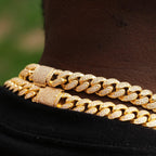 12mm Diamond Cuban Chain in 18K Gold