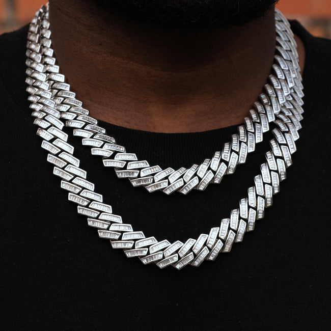 14MM Baguette Channel Set Cuban Necklace Hover Image