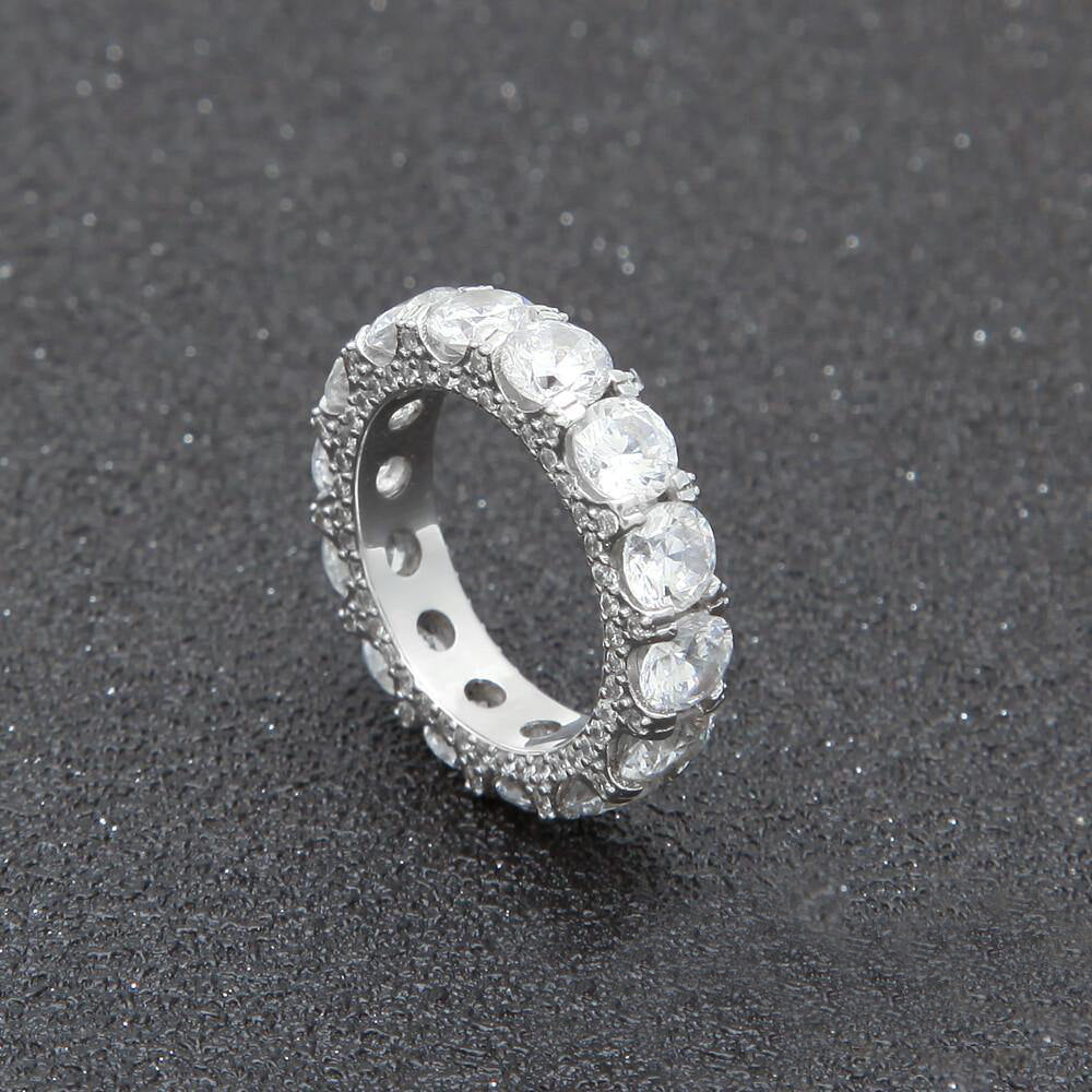 5mm 1" 18K Gold-Plated AAA CZ  Ring