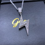Baguette Iced Lightning Pendant