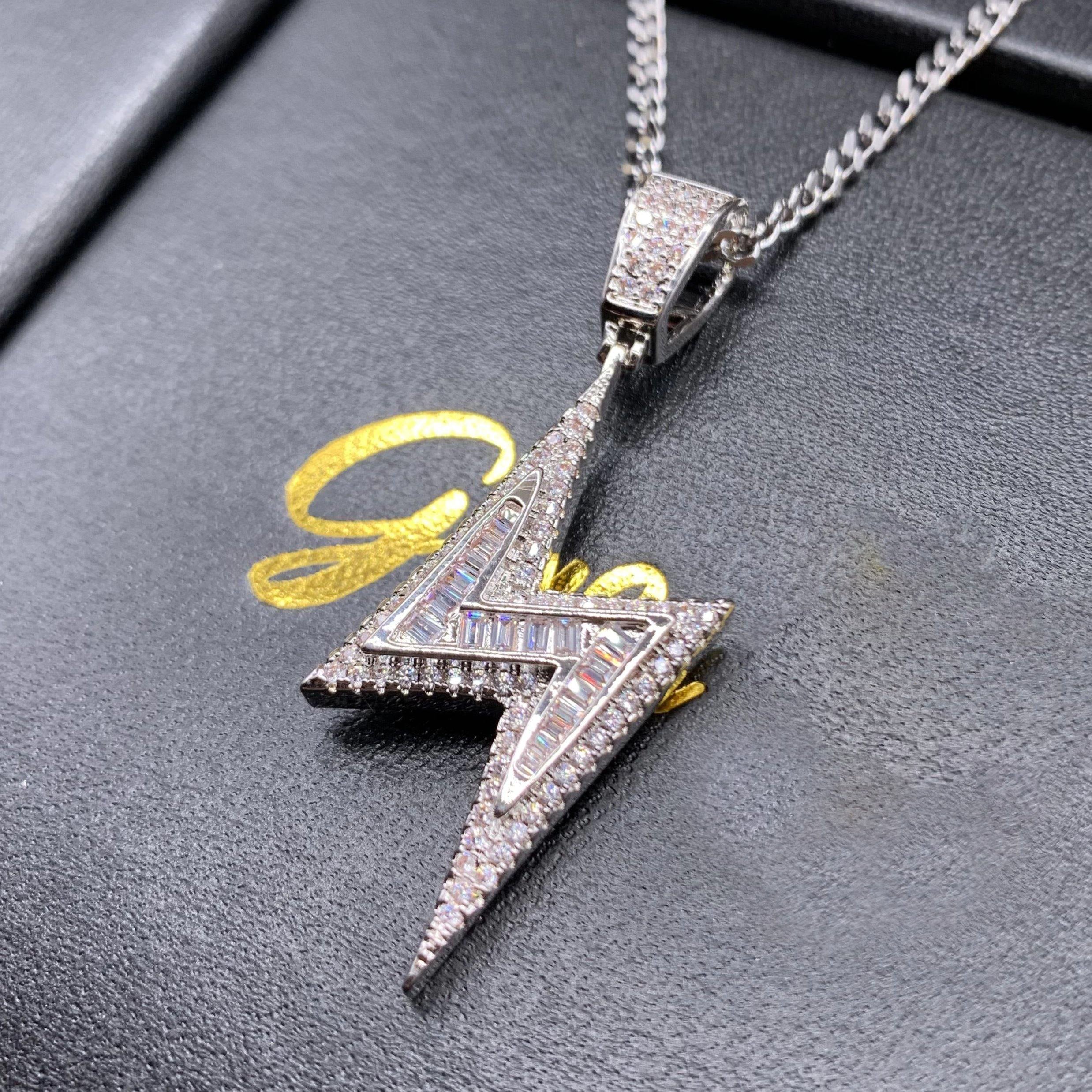 Baguette Iced Lightning Pendant