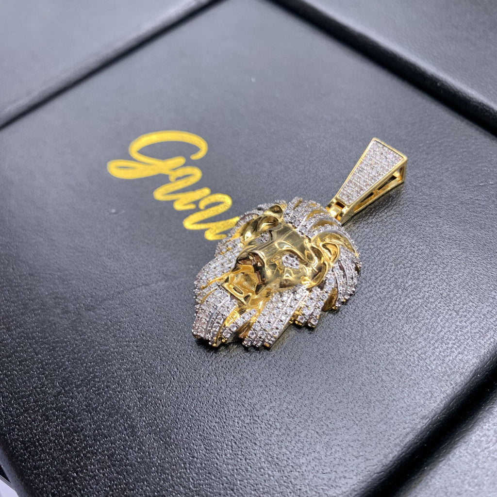 23mm Gold-Plated Micro-inlay Zircon # Lion Head # Rapper Chain