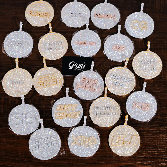 CUSTOM LETTER NECKLACE 3D BIG DISC Hover Image