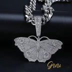 18K Gold-Plated Micro Inlay  AAA CZ Butterfly Pendant