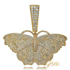 18K Gold-Plated Micro Inlay  AAA CZ Butterfly Pendant