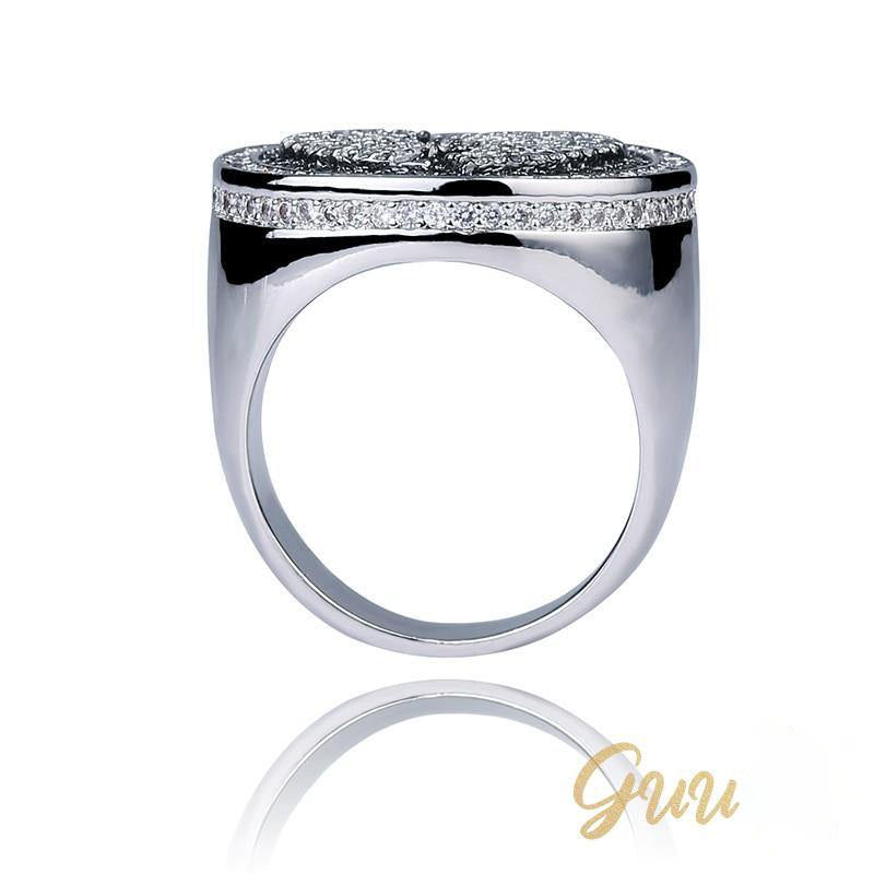 Iced 18K Yellow Gold-Plated  Iced  AAA CZ Hip Hop Heartbreak Ring