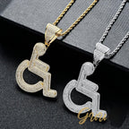 18K Gold-Plated Disabled Sign Necklace