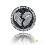 Iced 18K Yellow Gold-Plated  Iced  AAA CZ Hip Hop Heartbreak Ring