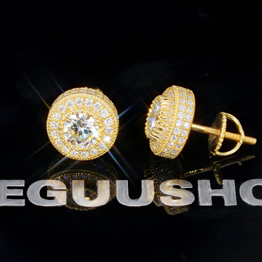 925s VVS1 Moissanite Cluster Halo Earrings