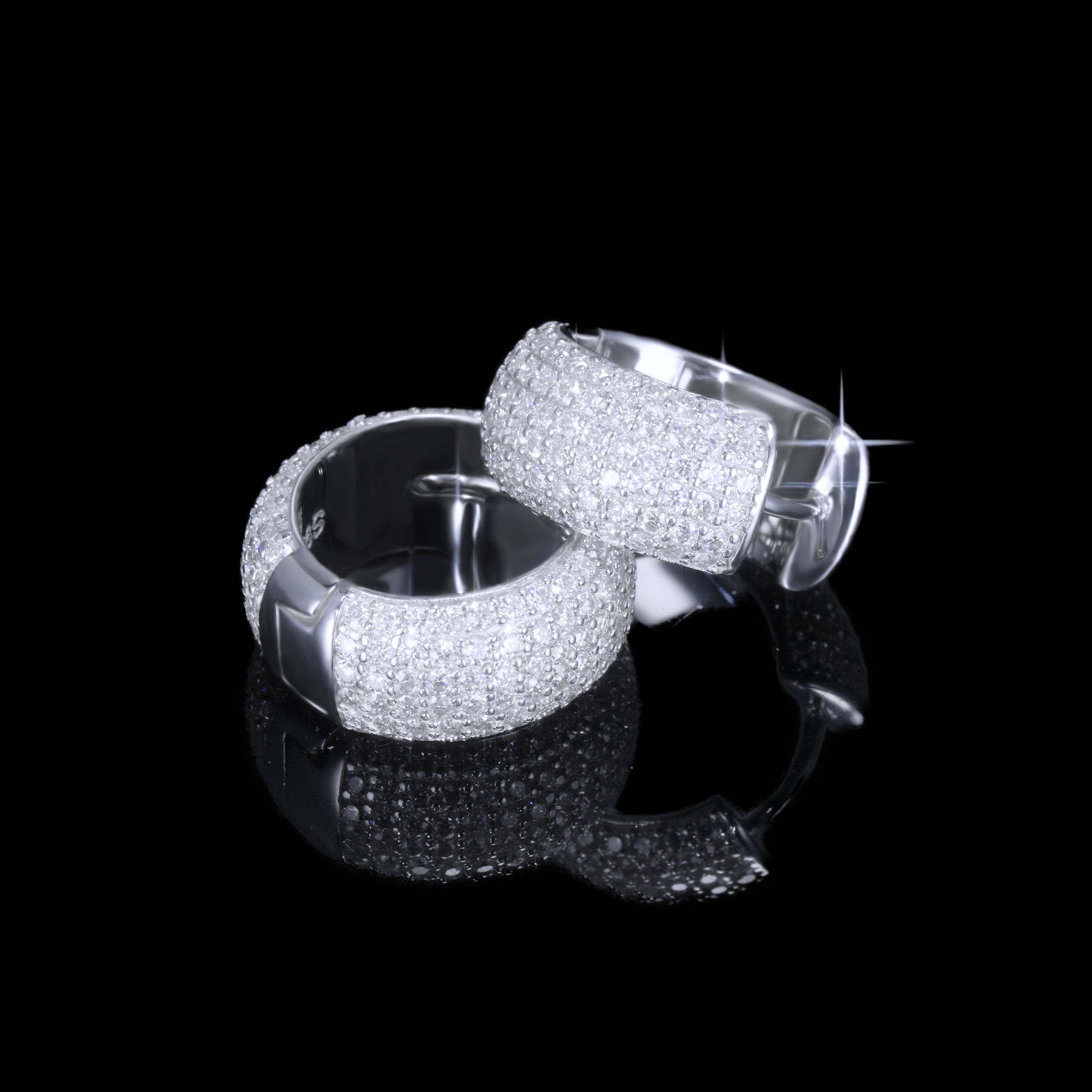 VVS1 Moissanite 6-Row Hoop Earrings