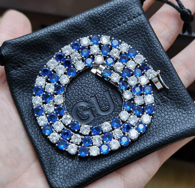 4mm Blue&White Tennis Chain Main Image